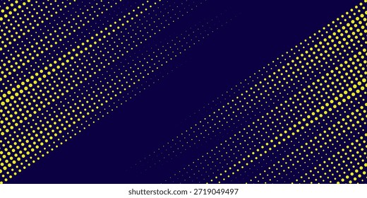 Meio-tom amarelo sobre fundo azul. Vetor pontilhado brilhos ou meio-tom brilho textura padrão Pop Art Estilo Fundo. EPS10