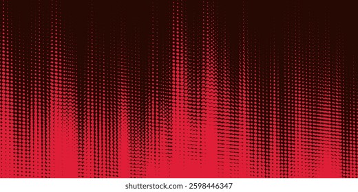 Yellow halftone on red background. Vector dotted sparkles or halftone shine pattern texture Pop Art Style Background. Eps10
