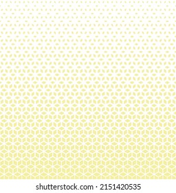 Yellow halftone pattern on white background. Linear halftone backdrop. Isolated vector illustration on white background. Yellow mosaic pattern.