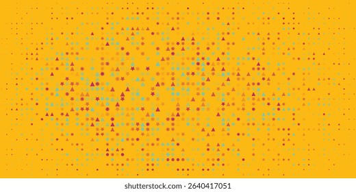 yellow halftone pattern on white background. geometric and star for vector eps 10
