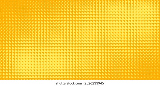 Patrón de semitono amarillo. Fondo de degradado de cómic retro. Superposición de textura punteada pixelada de color naranja brillante. Dibujos animados pop art degradado patrón. Fondo de Vector para cartel, Anuncio, anuncio