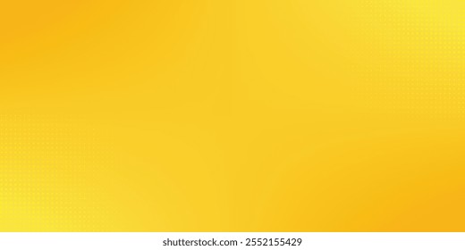 Yellow halftone pattern. Retro comic gradient background. Bright orange pixelated dotted texture overlay. Cartoon pop art faded gradient pattern. Vector backdrop for poster, banner, advertisement