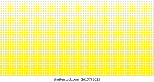 Yellow halftone pattern. Retro comic gradient background. Bright orange pixelated dotted texture overlay. dots vector ilustration
