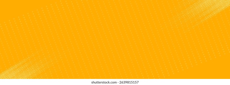 Yellow halftone pattern. Retro comic gradient background. Bright orange pixelated dotted texture overlay. Cartoon pop art faded gradient pattern. Vector backdrop for poster,modern.