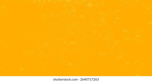 Yellow halftone pattern. Retro comic gradient background. Bright orange pixelated dotted texture overlay. Cartoon pop art faded gradient pattern.