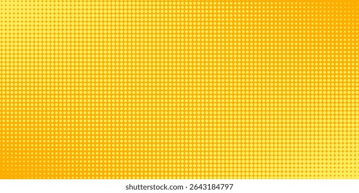Yellow halftone pattern. Retro comic gradient background.