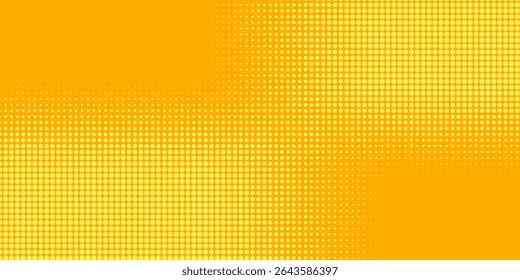 Yellow halftone pattern. Retro comic gradient background.