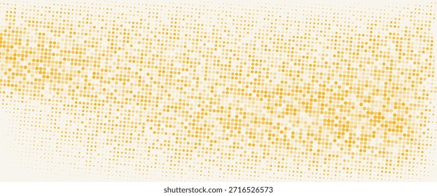 Patrón de semitono amarillo. Fondo de degradado de cómic retro. Superposición de textura punteada pixelada naranja brillante