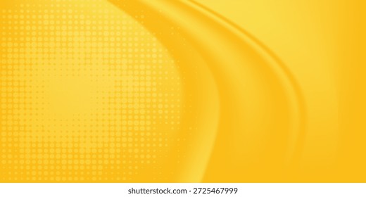 Patrón de semitono amarillo. Fondo de degradado de cómic retro. Superposición de textura punteada pixelada de color naranja brillante. Dibujos animados pop art degradado patrón. Fondo de Vector para cartel, Anuncio, anuncio