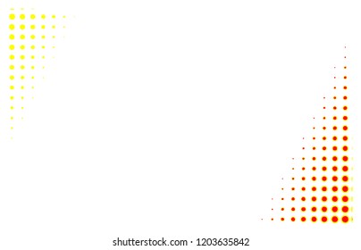 Yellow halftone polka dot pattern frame art design abstract background vector