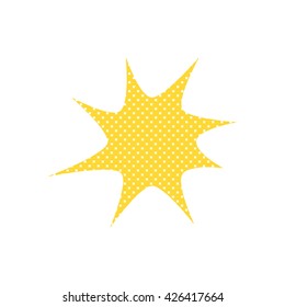 Yellow halftone sun. Vector illustration.