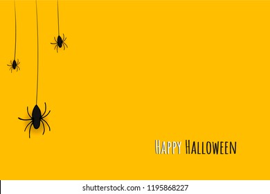 
yellow halloween banner with spiders