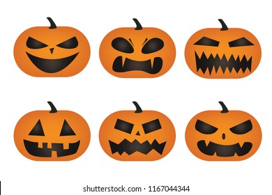 Yellow Halloween pumpkins icon design, vector.