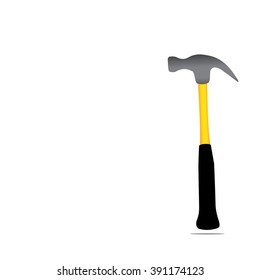 yellow hammer on white background