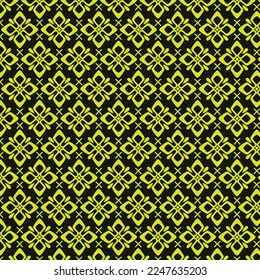 Yellow Han drawn flower seamless pattern design