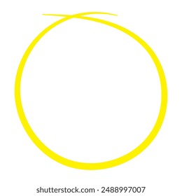 Yellow hand drawing circle for marking text, number.