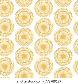 Yellow hand drawn abstract seamless pattern