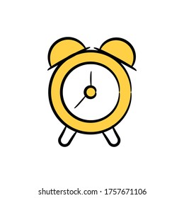yellow hand drawn alarm clock icon