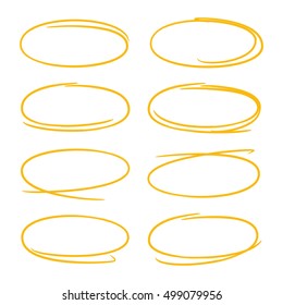 yellow hand drawn circle highlighters