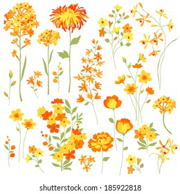 yellow hand drawn flowers