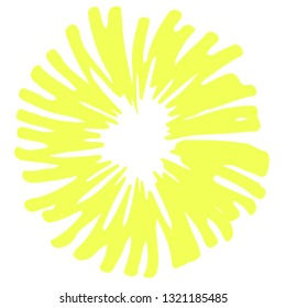 yellow hand drawn frame, cute round vector background