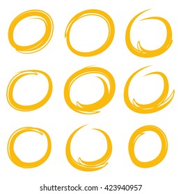 yellow hand drawn scribble circles