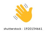 Yellow hand waving. Hand gesture. Icon. Vector isolated symbol on white background.