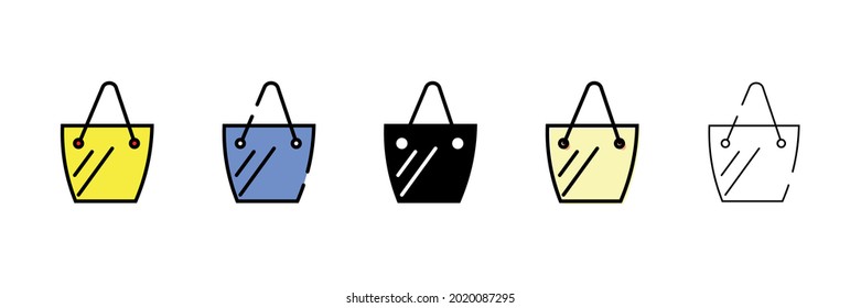yellow handbag vector type icon 
