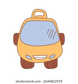 Gelbes handgezeichnetes CAB-Doodle, isoliertes Symbol