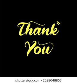 Yellow hand-scribbled thank you banner vector suitable for designing stickers, labels, banners, cards and so on