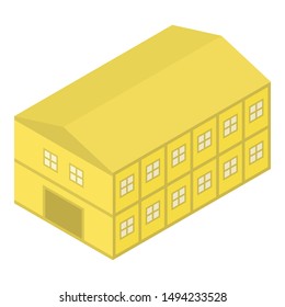 Yellow hangar icon. Isometric of yellow hangar vector icon for web design isolated on white background