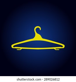 Yellow Hanger - Vector icon on a blue background