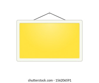 The yellow hanging board with white frame /  The fancy board / The yellow board
