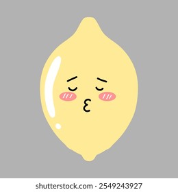 yellow happy lemon face expression design element