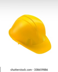 Yellow Hard Cap.Helmet Isolated