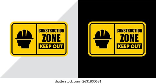 Yellow Hard Hat Area Signboard Vector