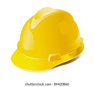 Yellow hard hat isolated on white