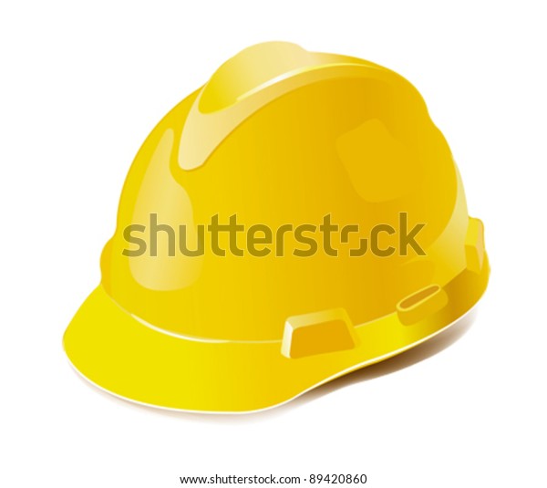 Yellow Hard Hat Isolated On White Stock Vector (Royalty Free) 89420860