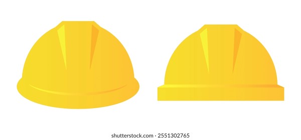 Yellow hard hat vector pictogram isolated on white background. Flat web illustration of protective head wear.