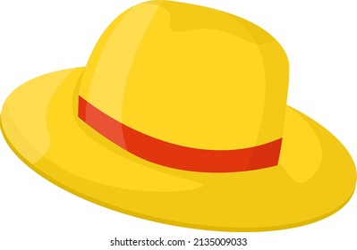 sombrero amarillo, ilustración, vector sobre un fondo blanco.
