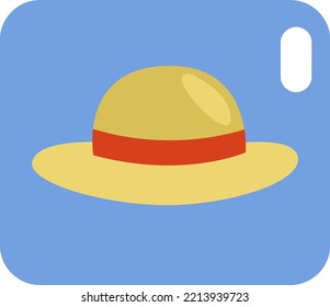 Yellow hat, illustration, vector on white background.