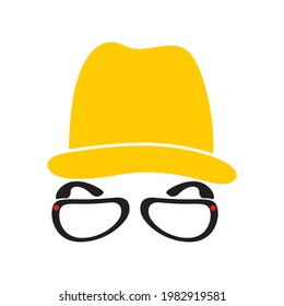 yellow hat and sunglasses vector illustration