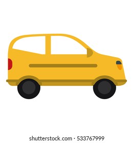 yellow hatchback car vehicle side view