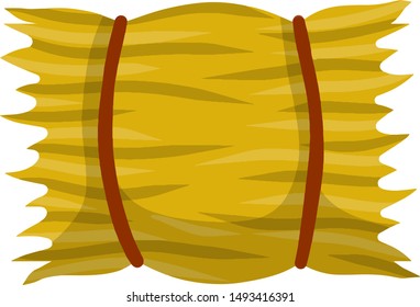 Yellow haystack. Rustic sheaf. countryside harvest of crop. Organic food. Cartoon flat illustration