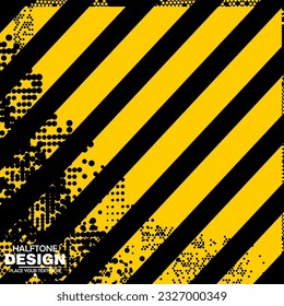 yellow hazard background with dots halftone