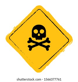 Yellow hazard sign. danger sign. Vector icon.
