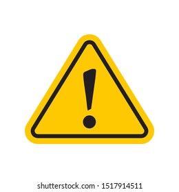 Yellow hazard warning attention icon with exclamation mark symbol