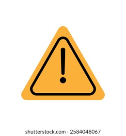 Yellow hazard warning sign. Yellow triangle information signal icon vector illustration design.