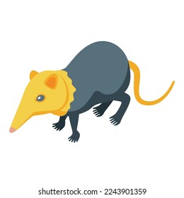 Yellow head shrew icon isometric vector. African animal. Mouse mammal