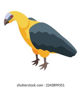 Yellow head vulture icon isometric vector. Evil bird. Shape mascot